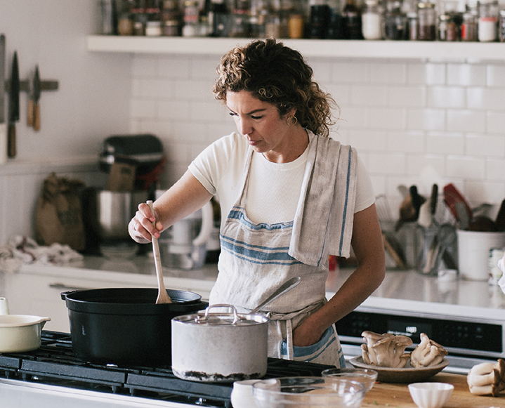 Sara Forte in a bright, modern kitchen representing the Sprouted Kitchen brand.