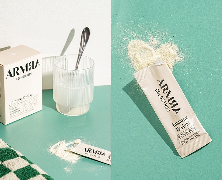 ARMRA Immune Revival packaging highlighting its role in immune support.