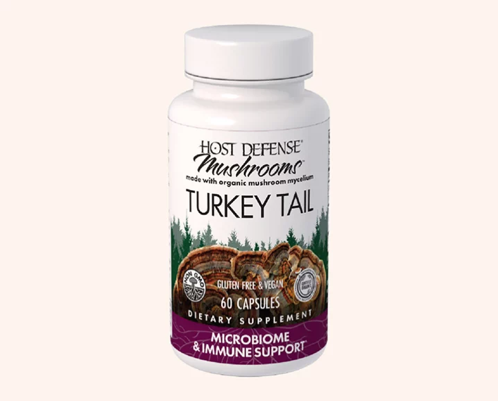Functional mushroom capsules or powder highlighting natural bioactive extracts.